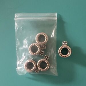 (5) Silver Circular Charms